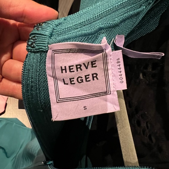 Herve leger teal long gown - Picture 4 of 4